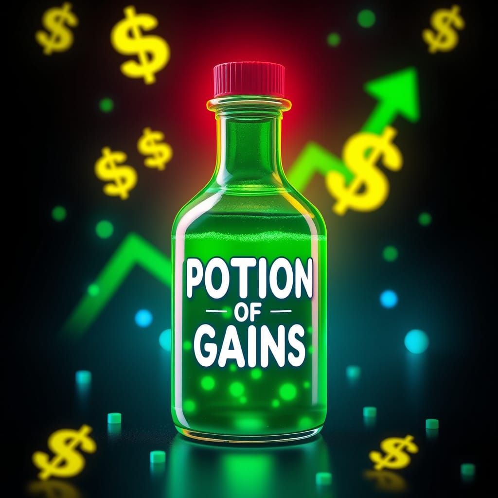 Potion of Gains in Synthwave Style