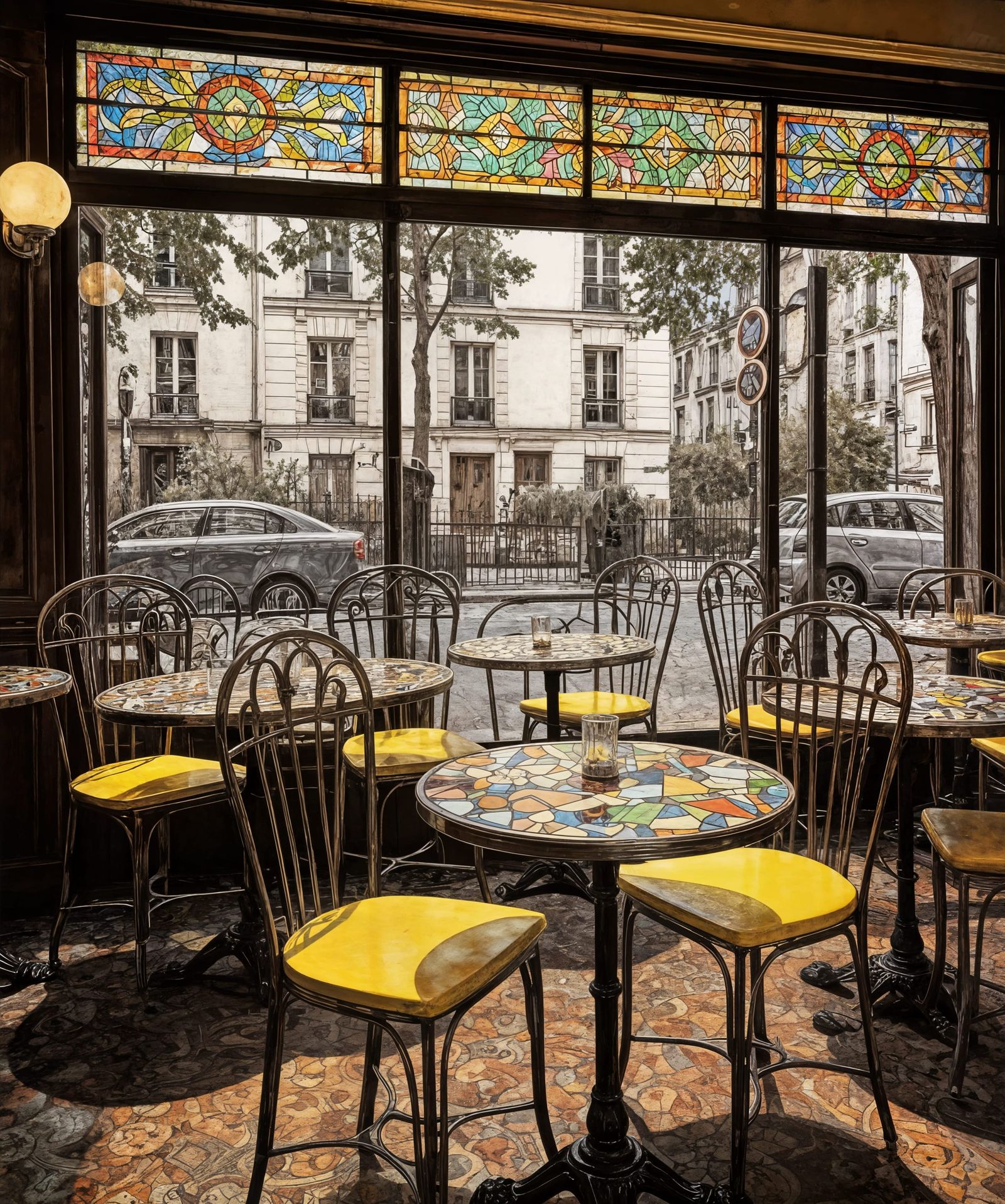 Bohemian Parisian Cafe in Art Deco Style