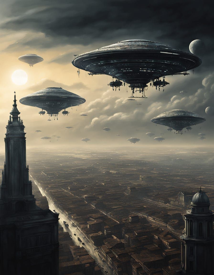 Leonardo's Futuristic Italy: Alien Encounter in Sfumato Styl...