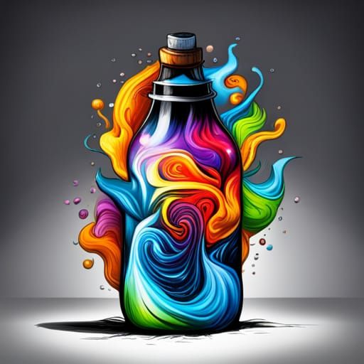 Wisp in Bottle Graffiti Street Art