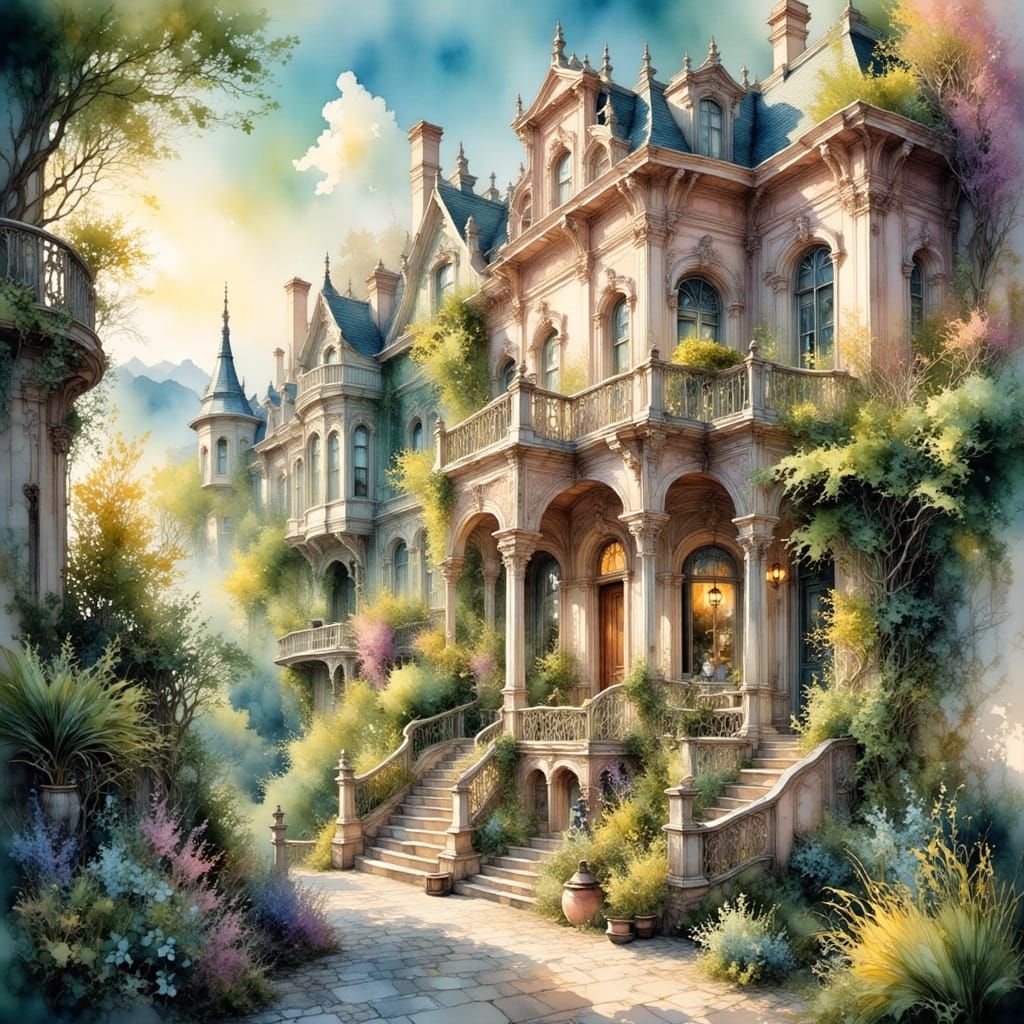 Victorian Apartment on Santorini Hillside