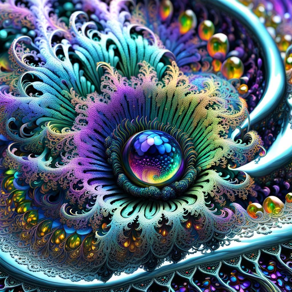 Alien Female Troll in Japanese Garden at Sunset