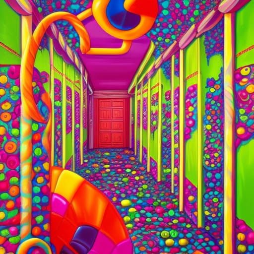 Creepy Basement Door in Candy Art Style