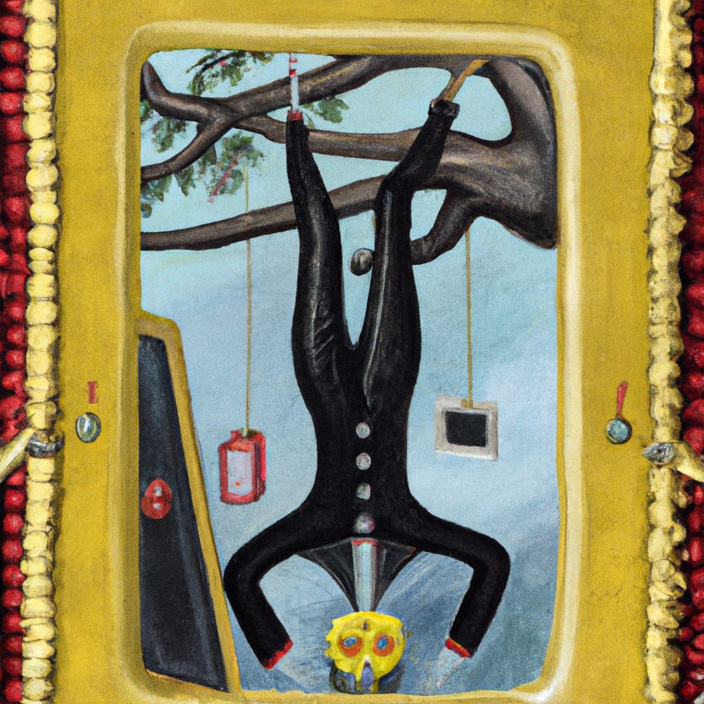 The Hanging Man tarot card from Kiribati.