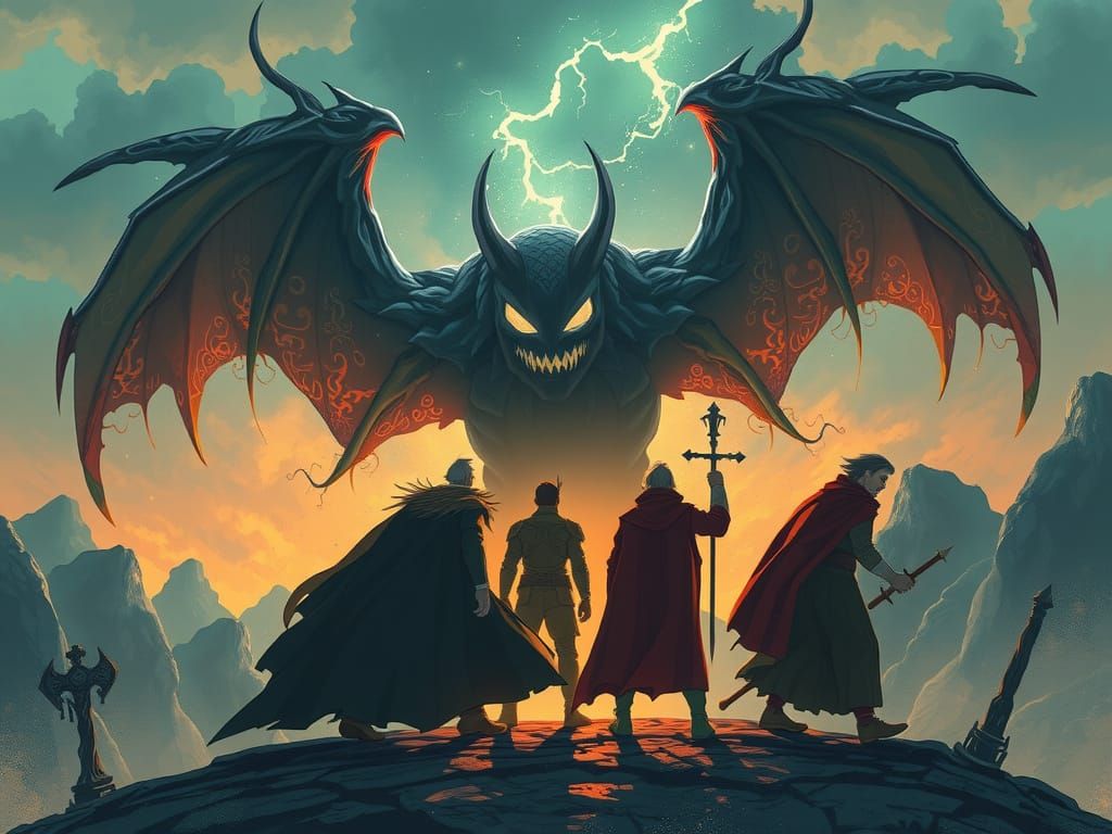 Epic Battle of Heroes Against the Inverted God Furanu