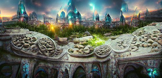Eldritch Fantasy City Altar Concept Art