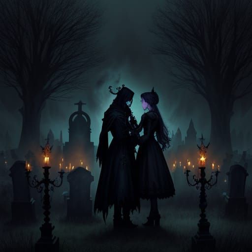 Gothic Tea Party in Haunted Graveyard