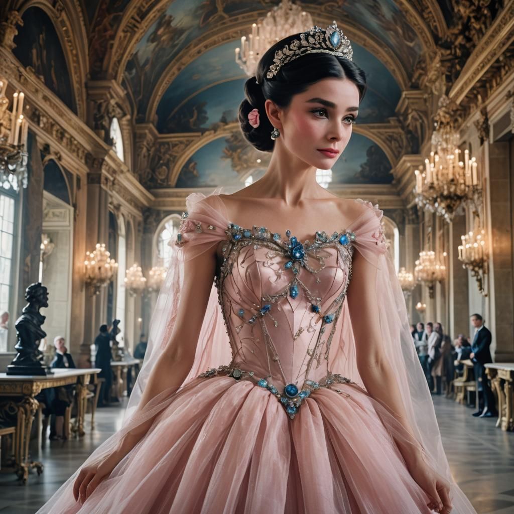 Ethereal Princess in Versailles: Romantic Fantasy Art