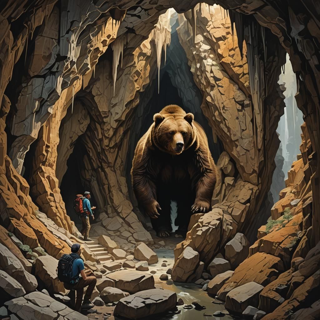 Hikers Encounter Sleeping Bear in Mountain Passage