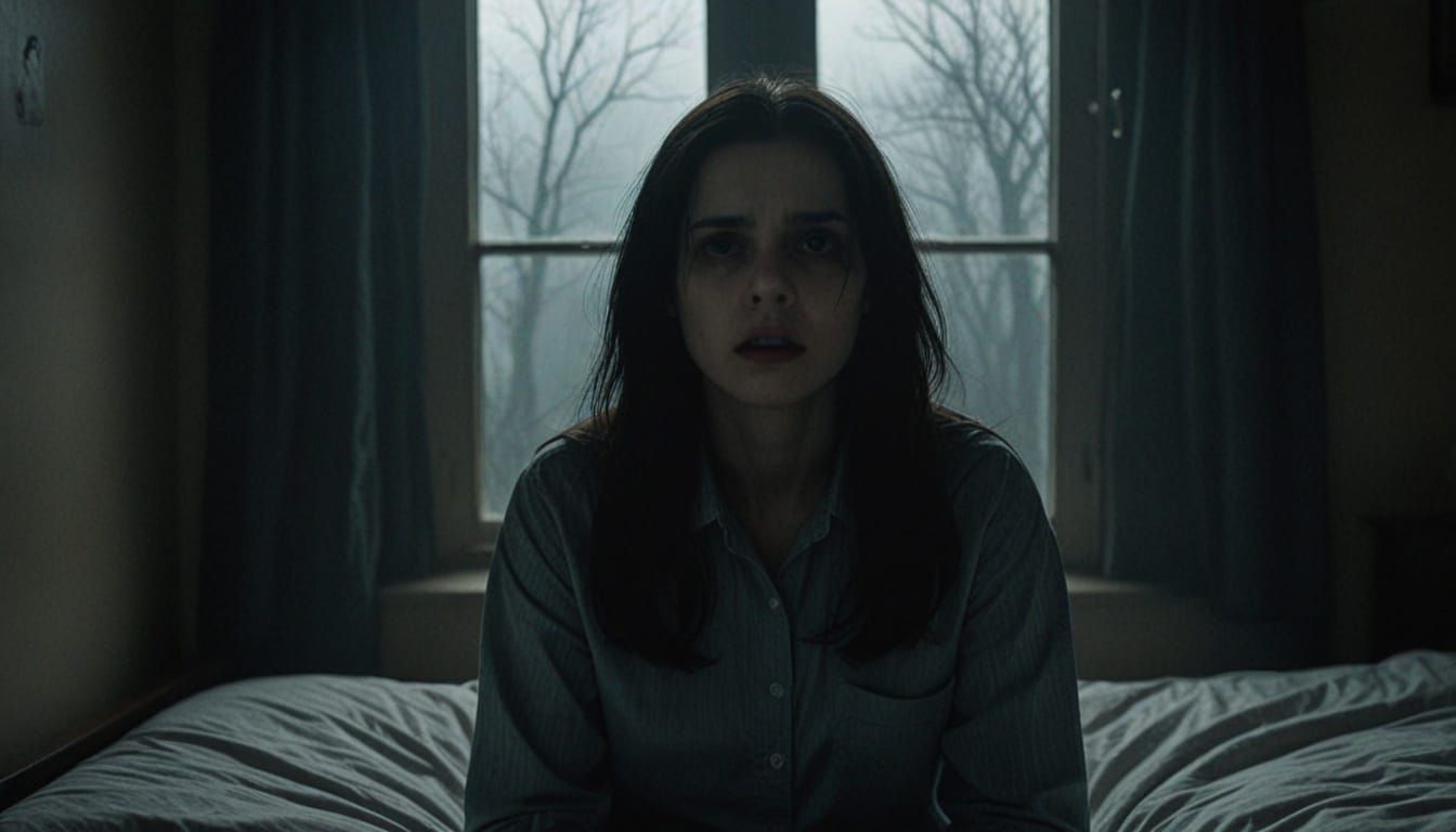 Fear in Darkness: A Haunting Film Still