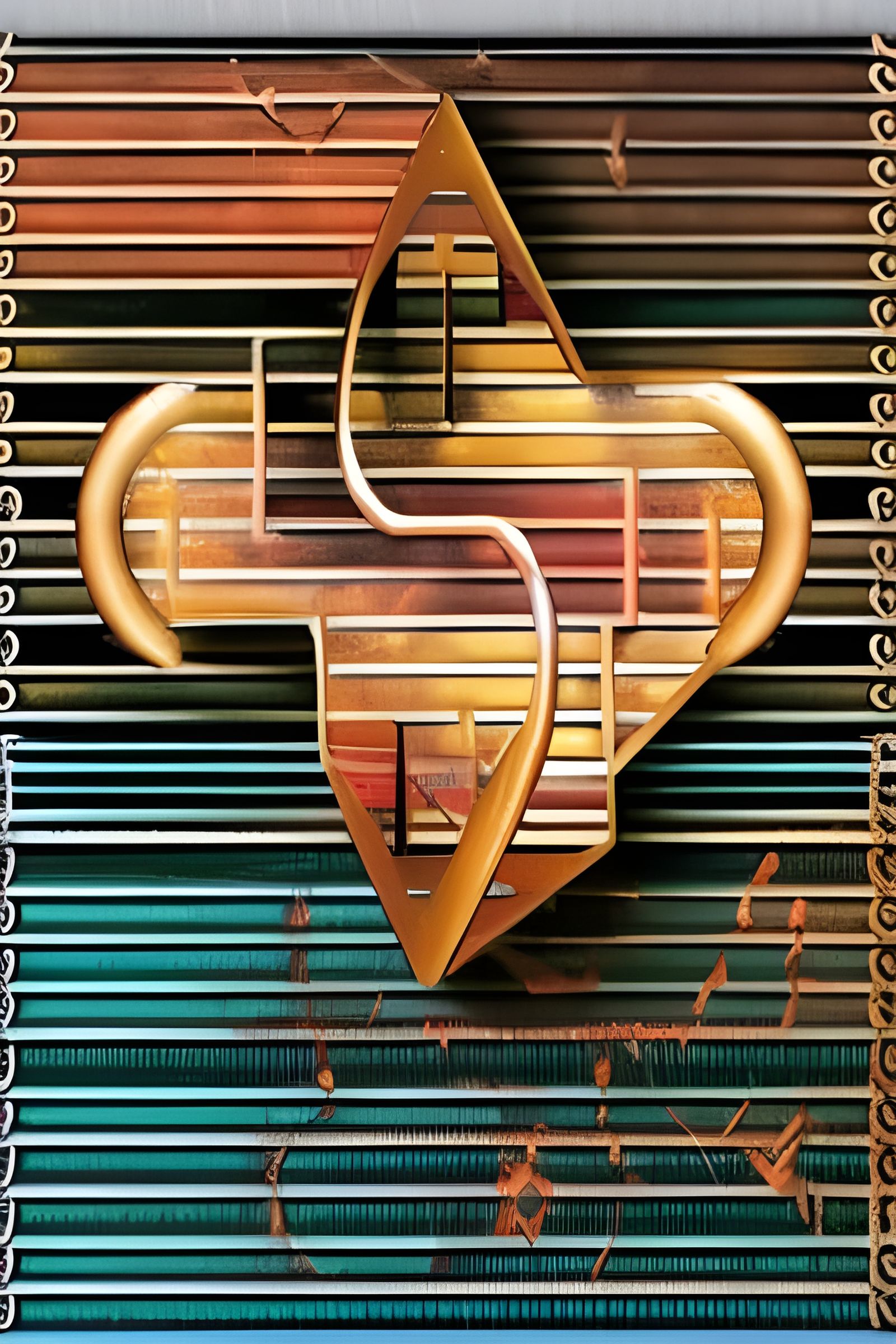 Optical Art Illusion with Colorful Metals and Rust