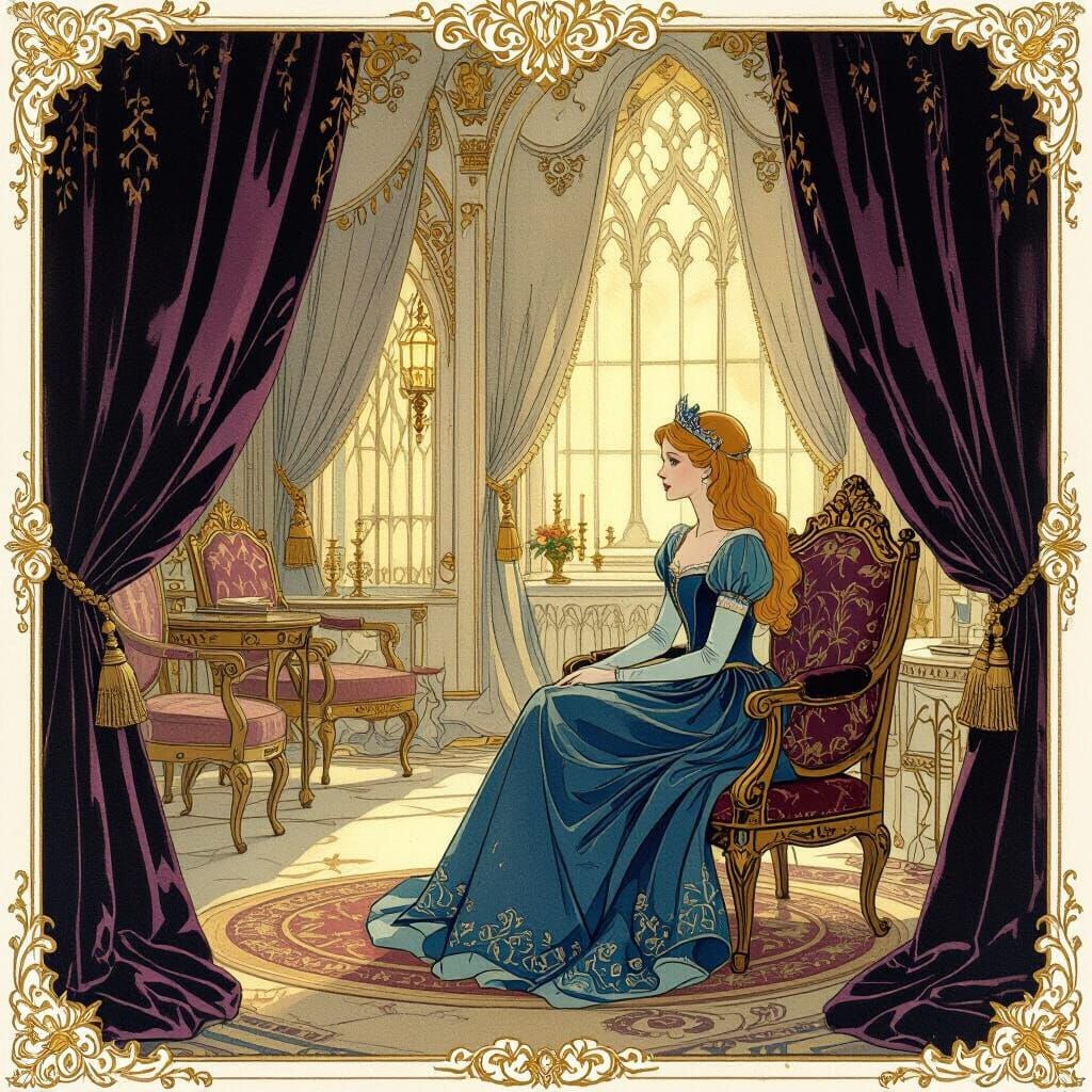 Enchanting Princess Chamber in Rackham Style