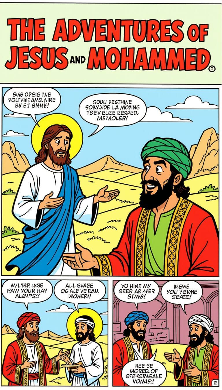 Jesus and Mohammed Comic Book Cover Art