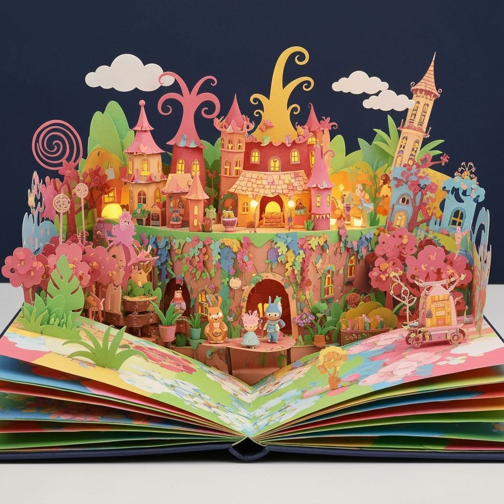 Colorful Paper Diorama of a Whimsical World