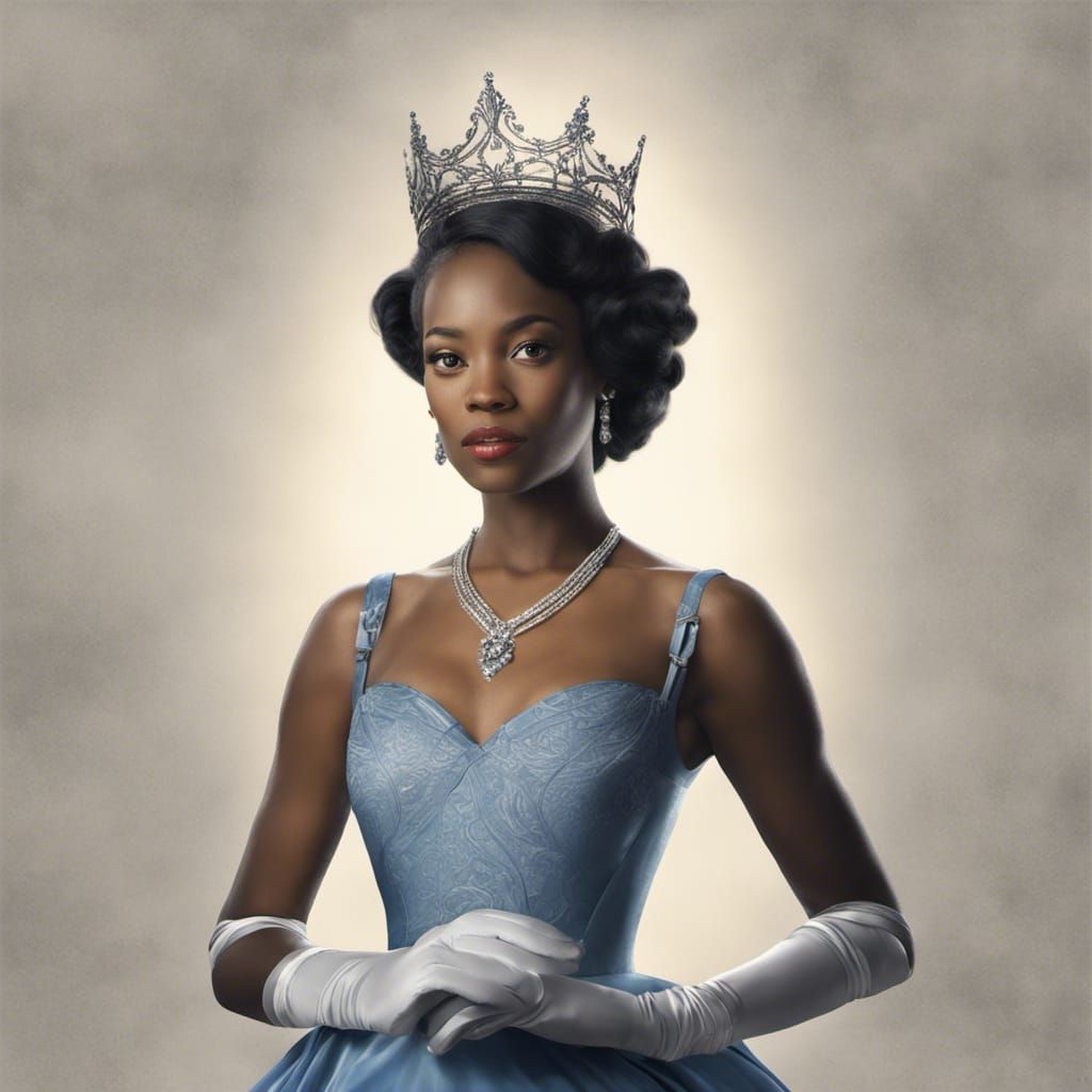 Princess Tiana in 1930s Style, Delicate Portrait