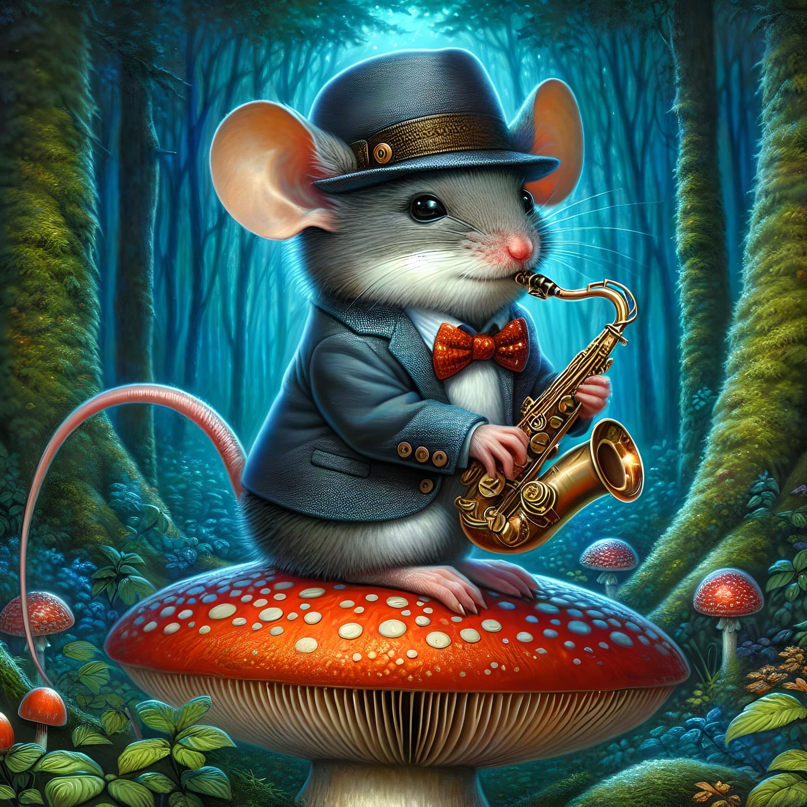 Jazz Mouse Serenade in Forest