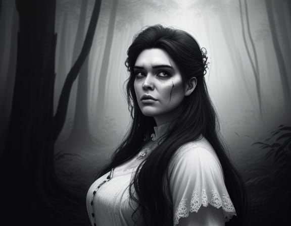 Zombie Mage in Rainforest: Dark Fantasy Illustration