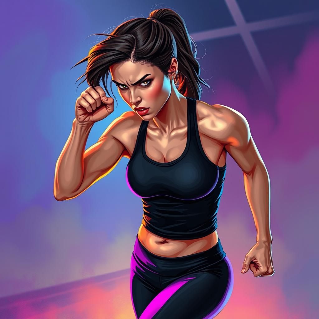 Intense Workout: Surrealist Illustration in Digital Art Styl...
