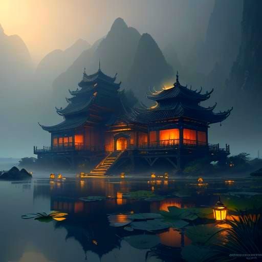 Fantastical Wisteria Lanterns with Deep Colors