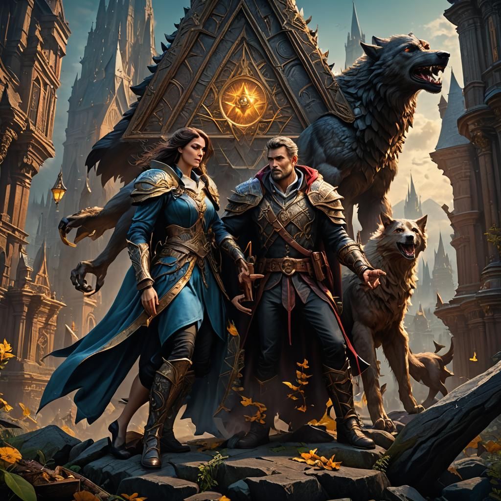 Angels and Werewolves Fantasy Art