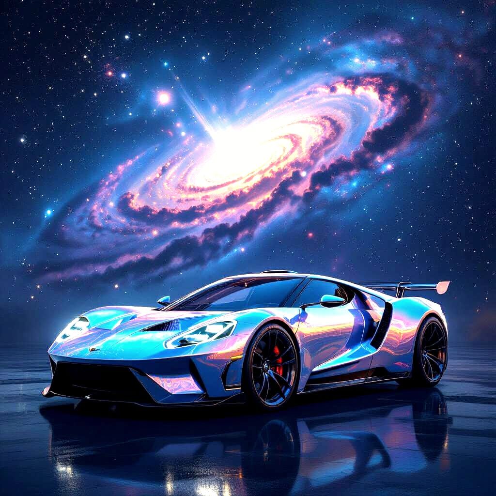 Unique GT Car With Galaxy Background