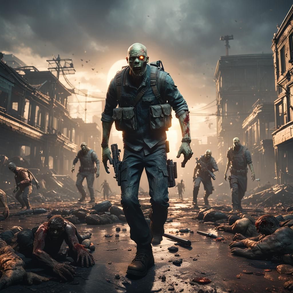 Zombie Apocalypse in 3D Game Cinematic Style