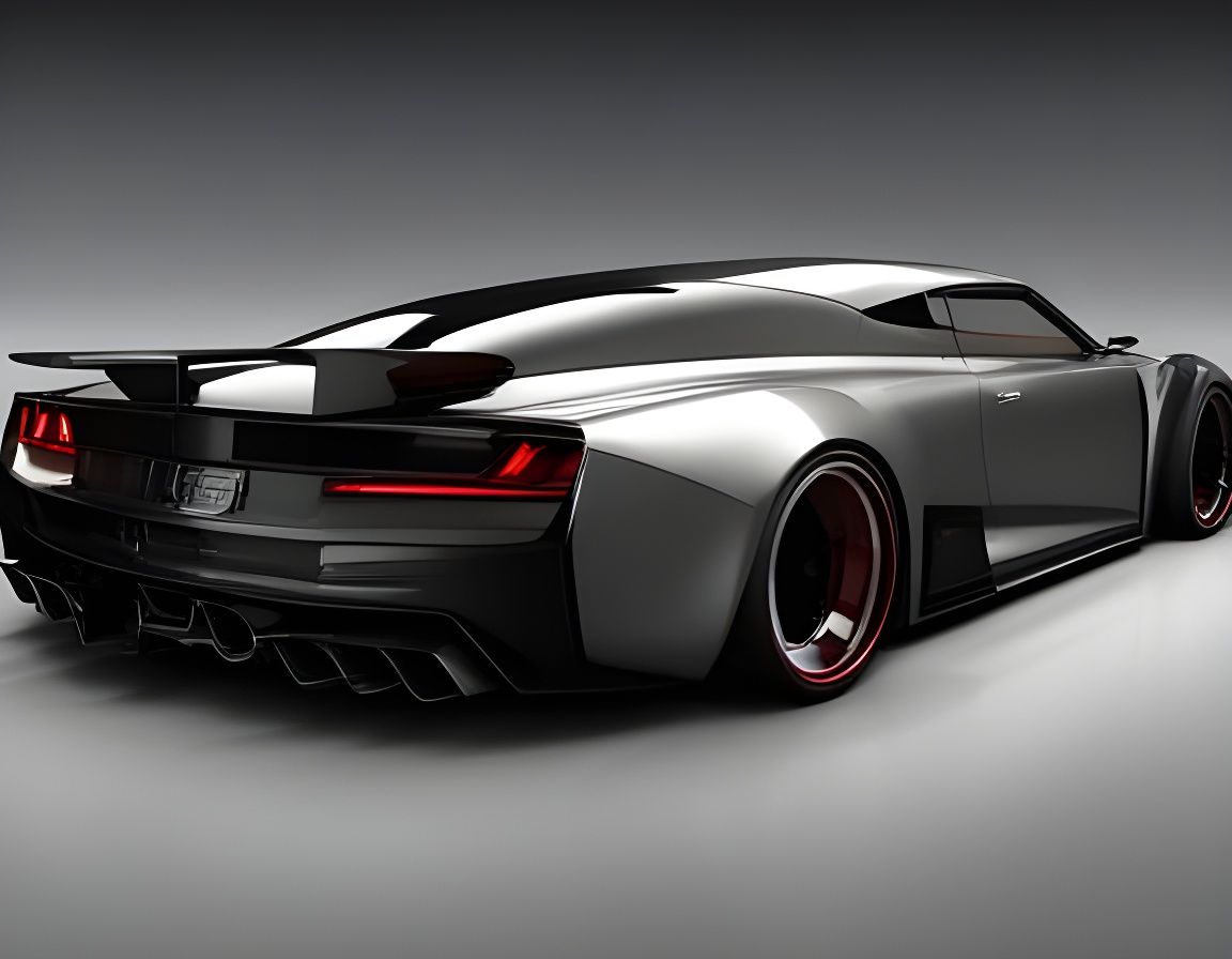 Cyberpunk Rat Rod Supercar in Rain