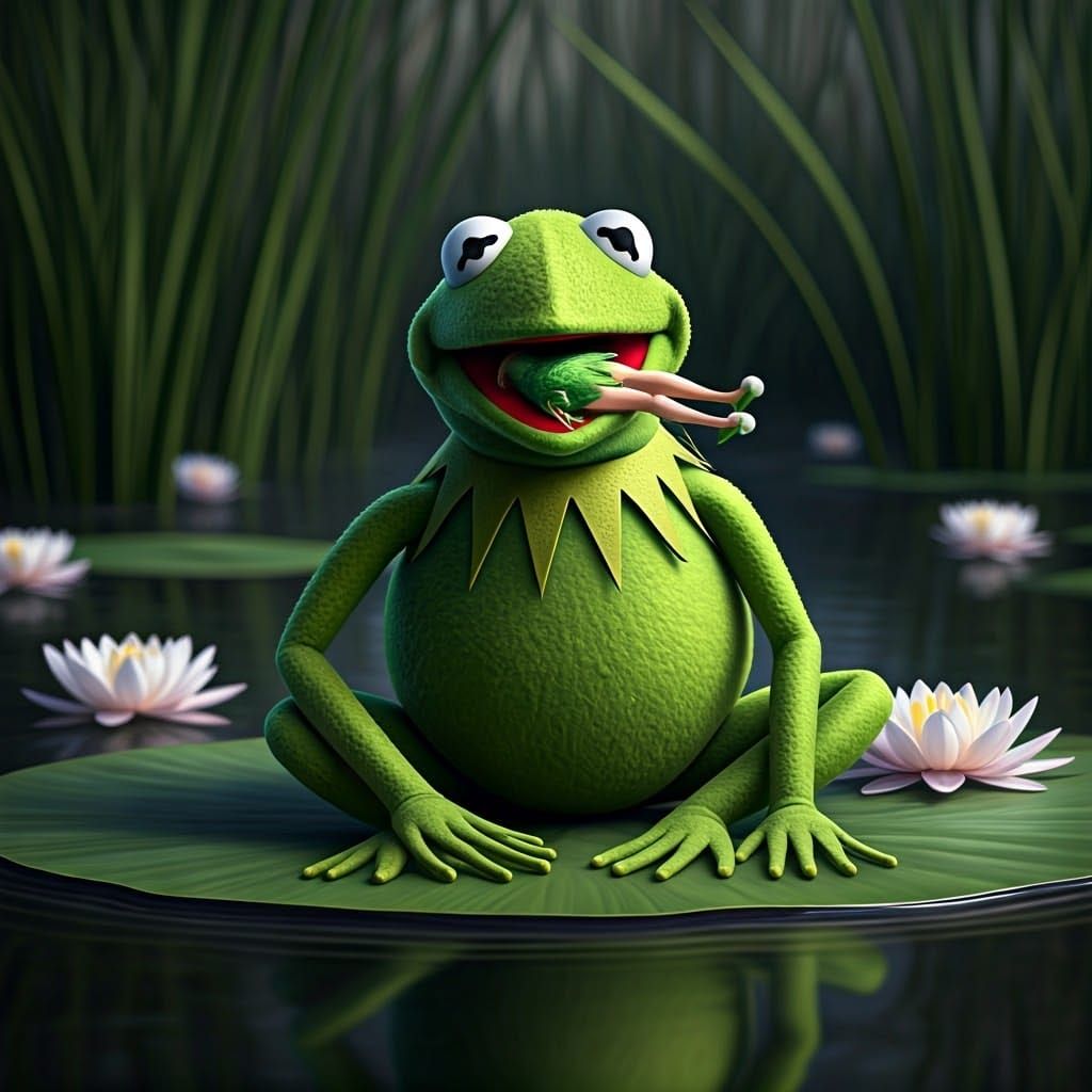 Kermit Eats Tinkerbell: A Swamp Photograph