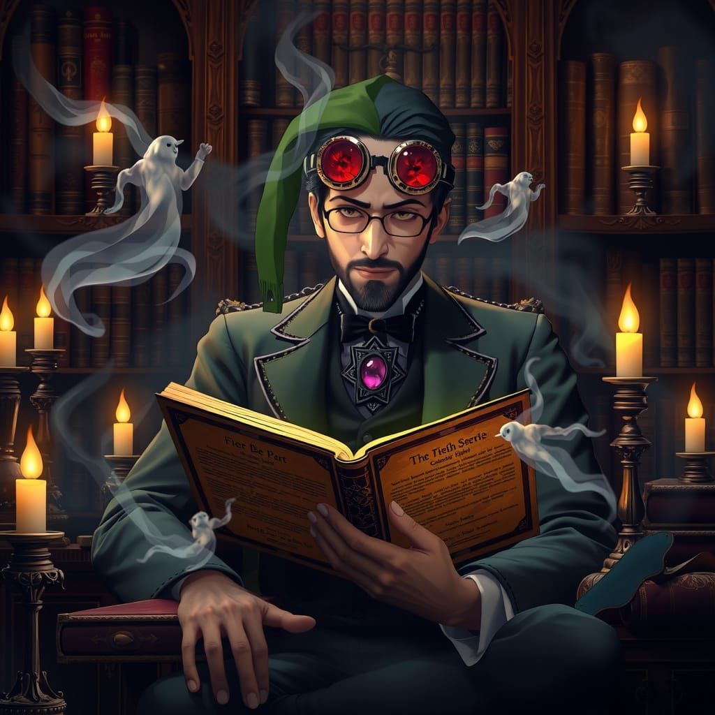 Ethereal Victorian Occultist Unlocks Forbidden Secrets