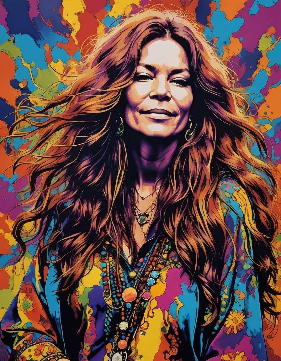 Psychedelic 60s Portrait in Pop Art Style