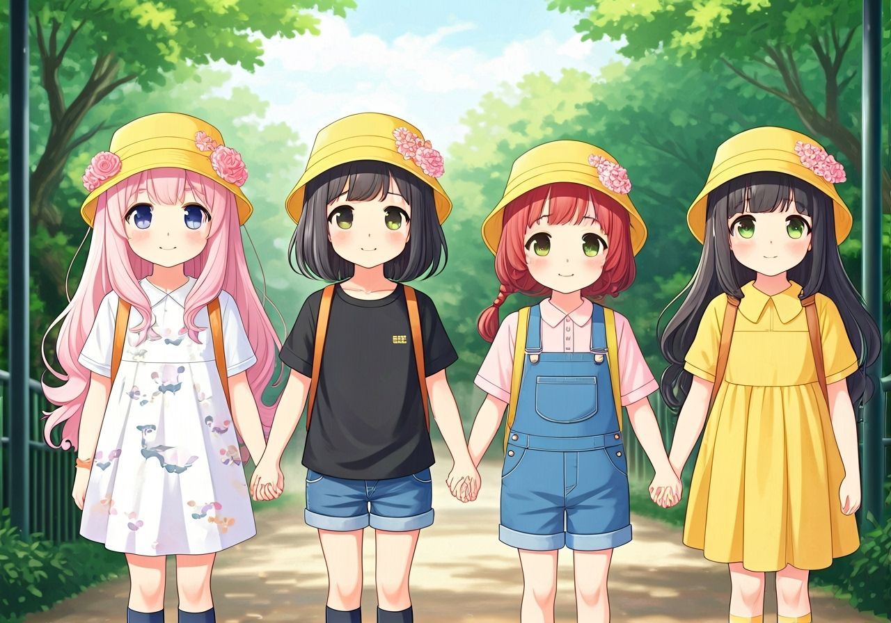 Cute Anime Girls at Zoo Tiger Exhibit