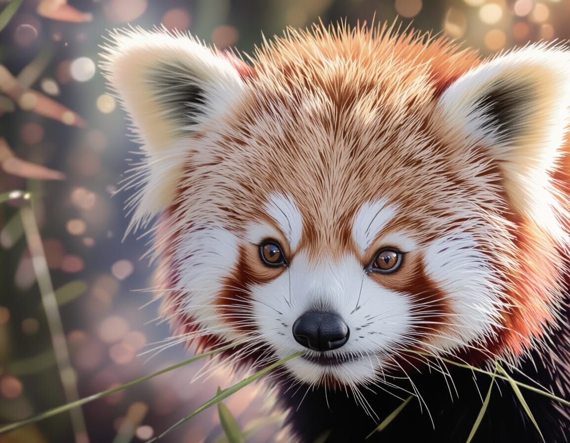 Red Panda in Mystical Forest at Dusk