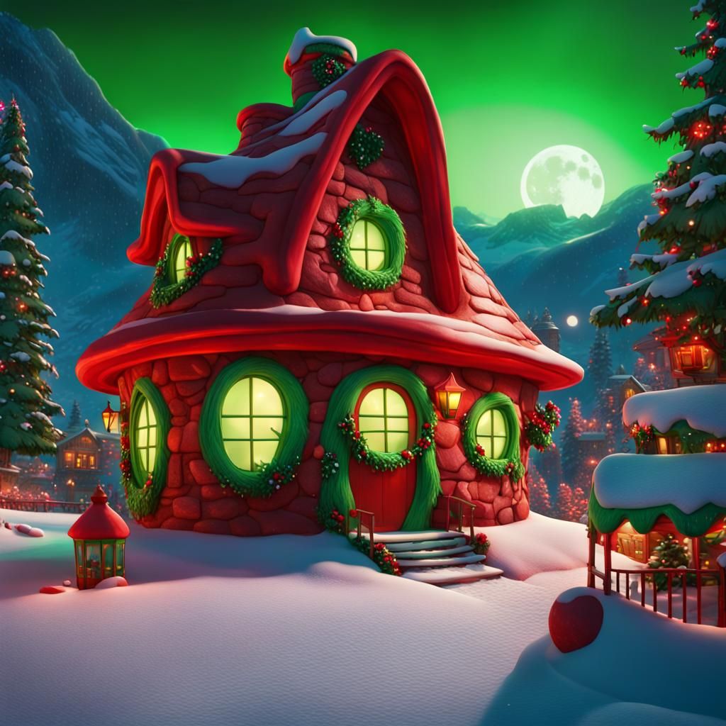 The Grinch's Whimsical Christmas Mountain Home