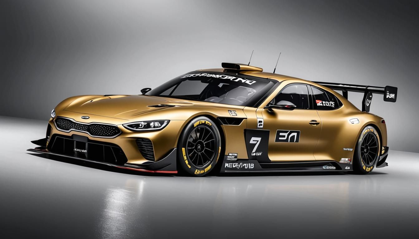 Gold KIA EV6 GT3 Le Mans Race Car