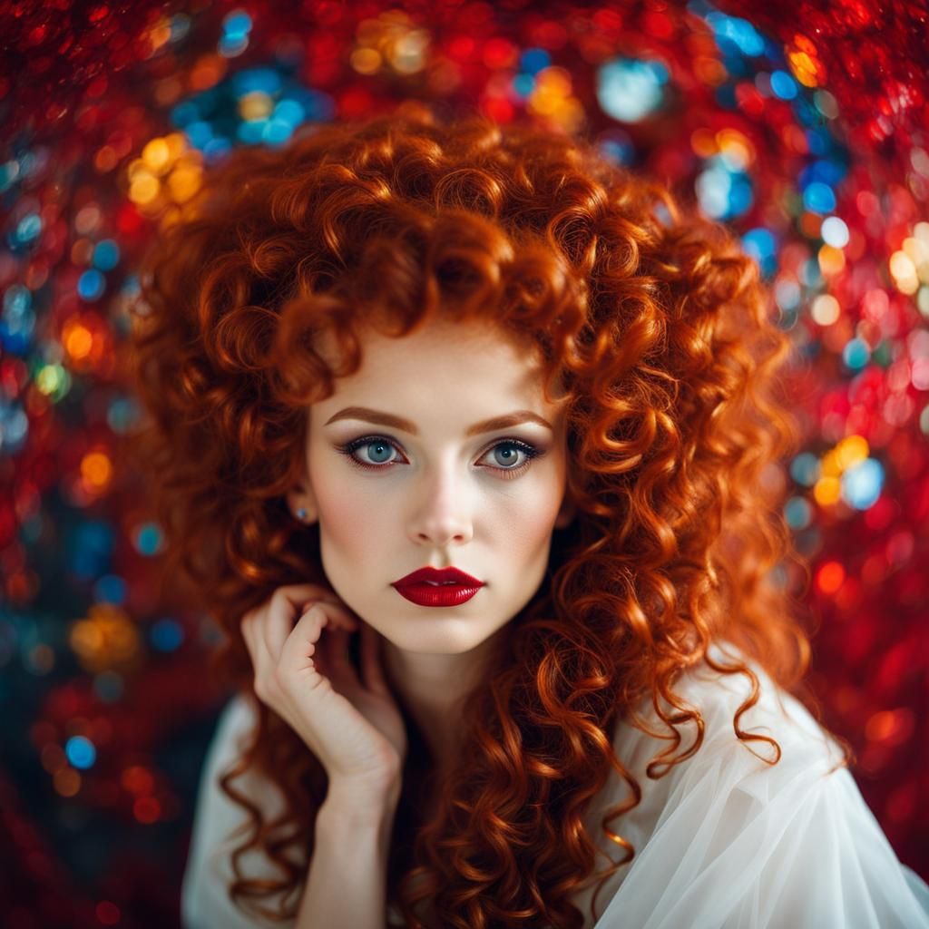 Luminous Portrait in Gustav Klimt Style