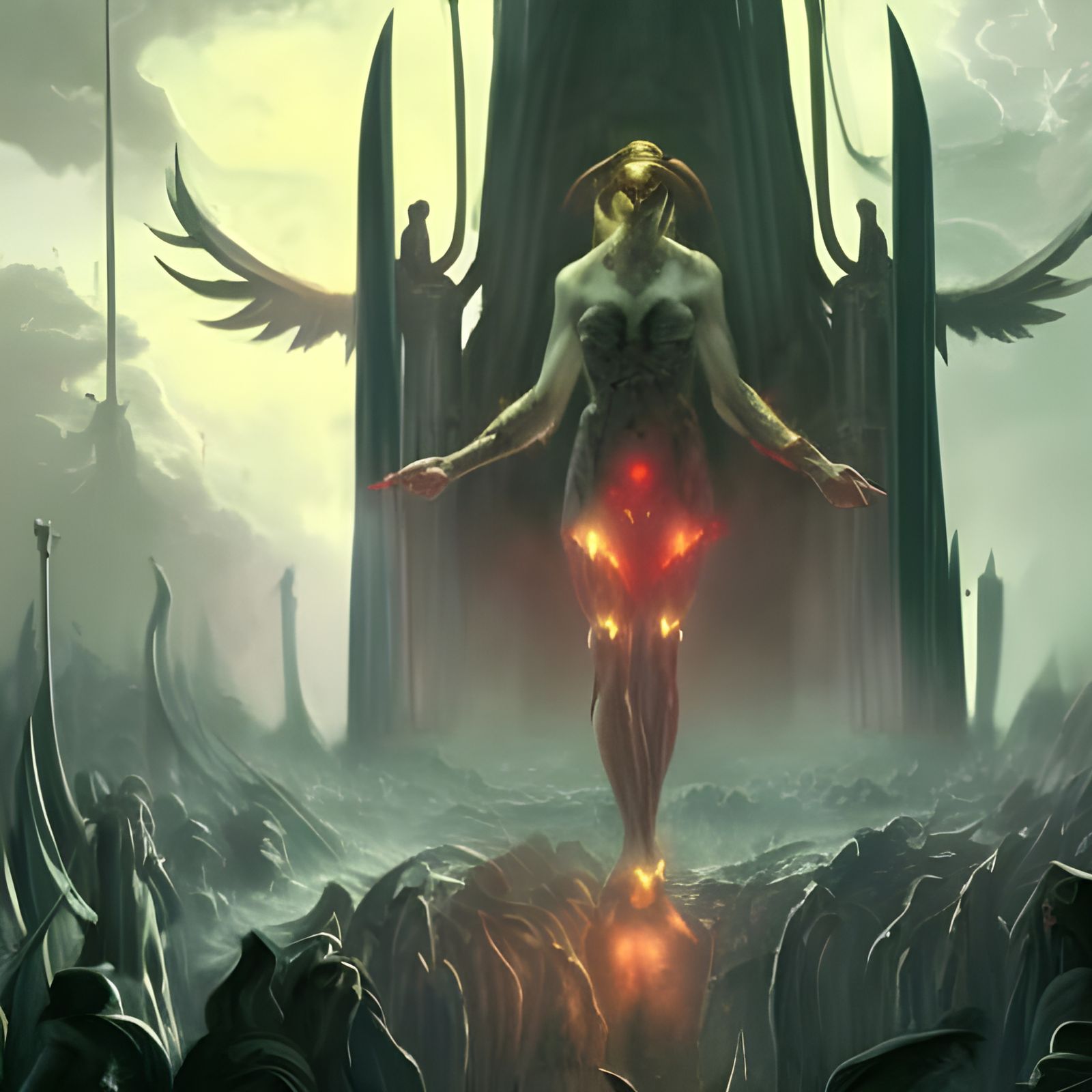 Dark Angel of Corruption: Fantasy Concept Art