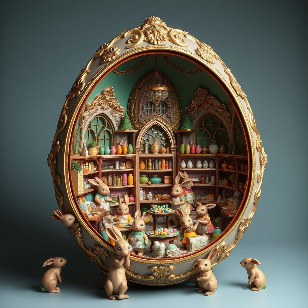 Grand Fabergé Egg Transforms into Whimsical Easter Craft Stu...