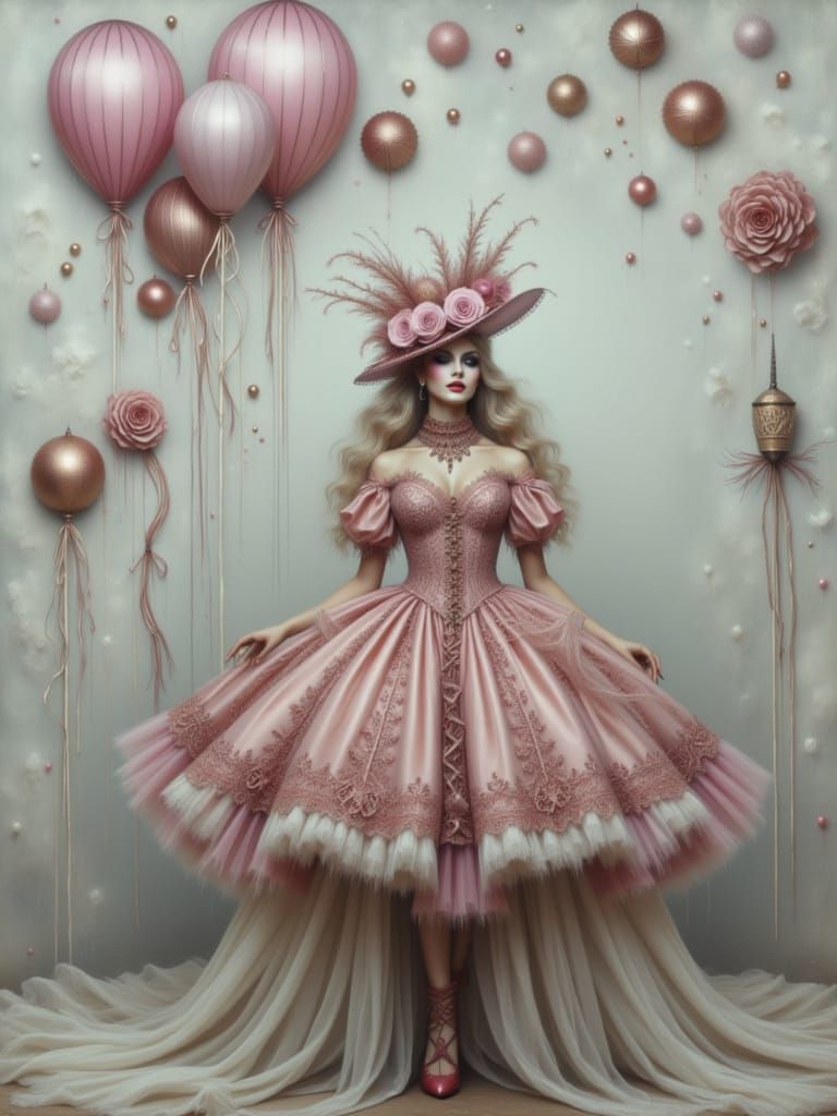 Pastel Goth Circus Star in Gothic Carnival Couture