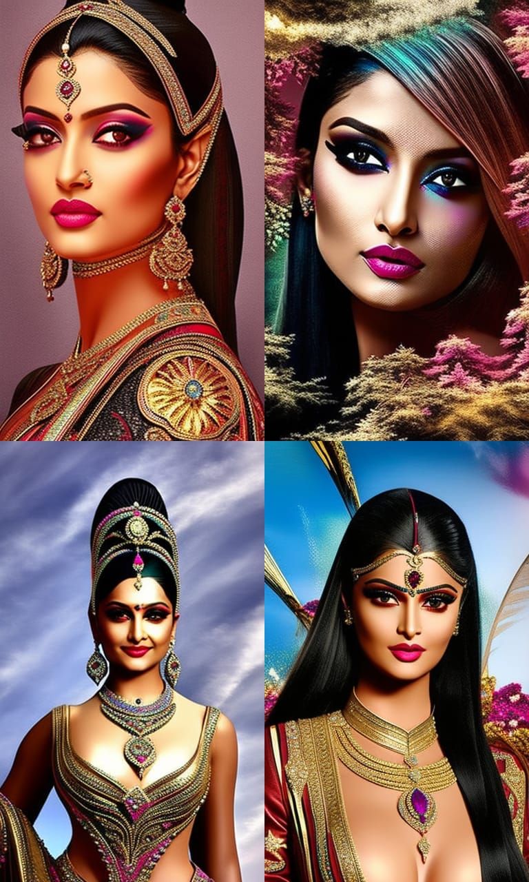 Metallic Neon Kaleidoscope Anarkali Suit Portrait