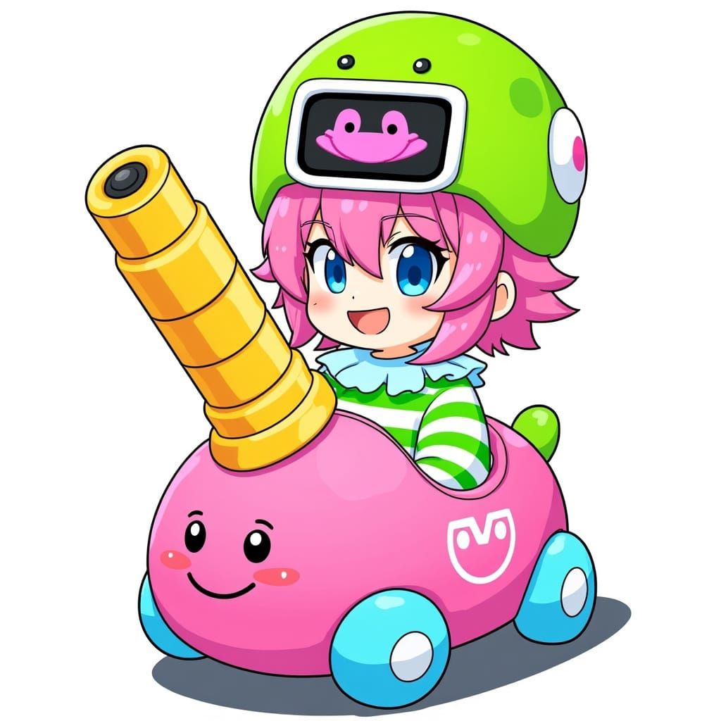 Stylized Female Video Game Character in Cel-Shaded Style