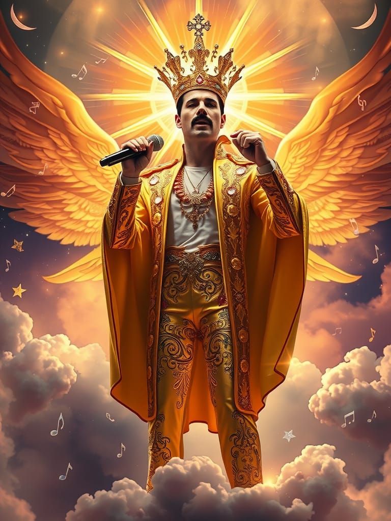 Freddy Mercury in Heaven watching us from above holy halo wi...