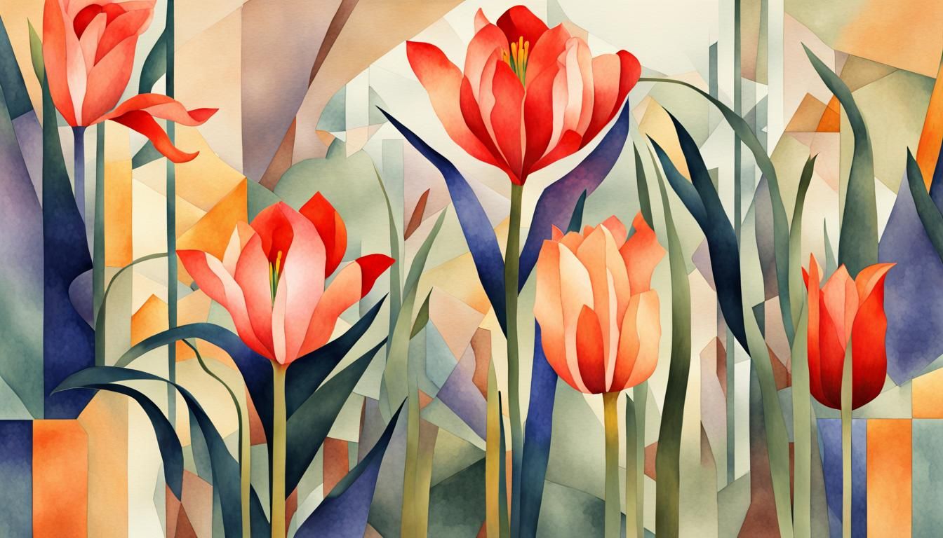 Floral Composition in Chinese Watercolor Style