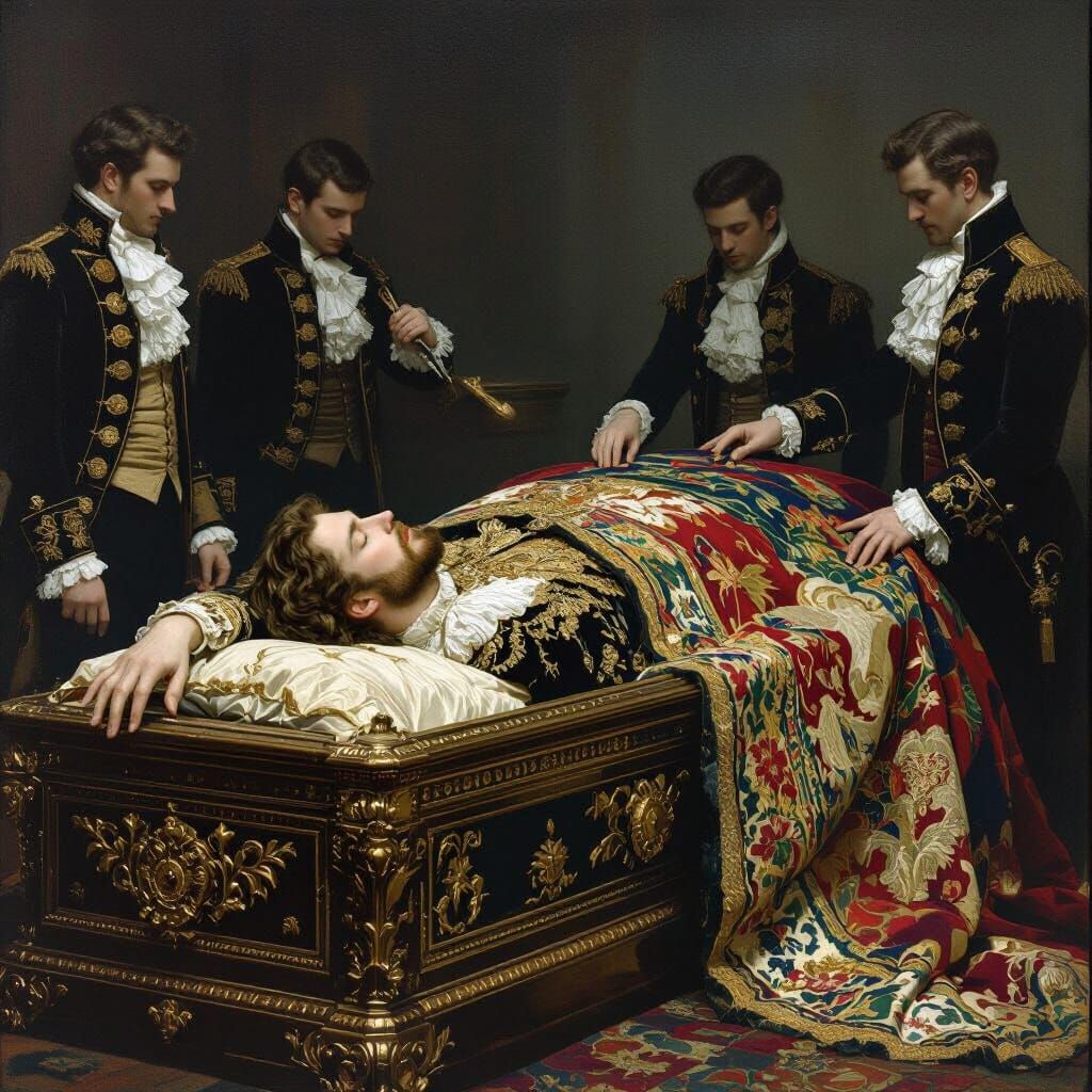 Baron Asleep: A Pre-Raphaelite Vision of Loss