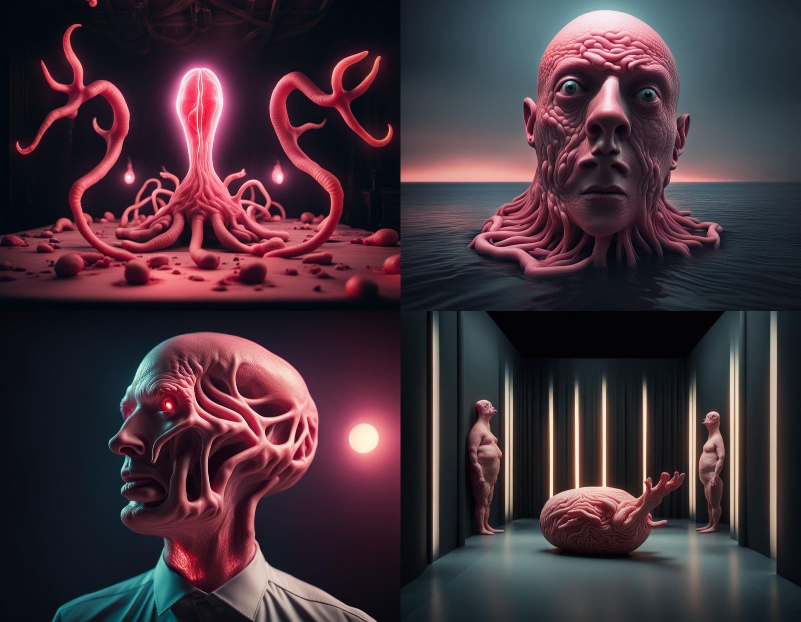 Surreal Illuminated Opening in Dark Light