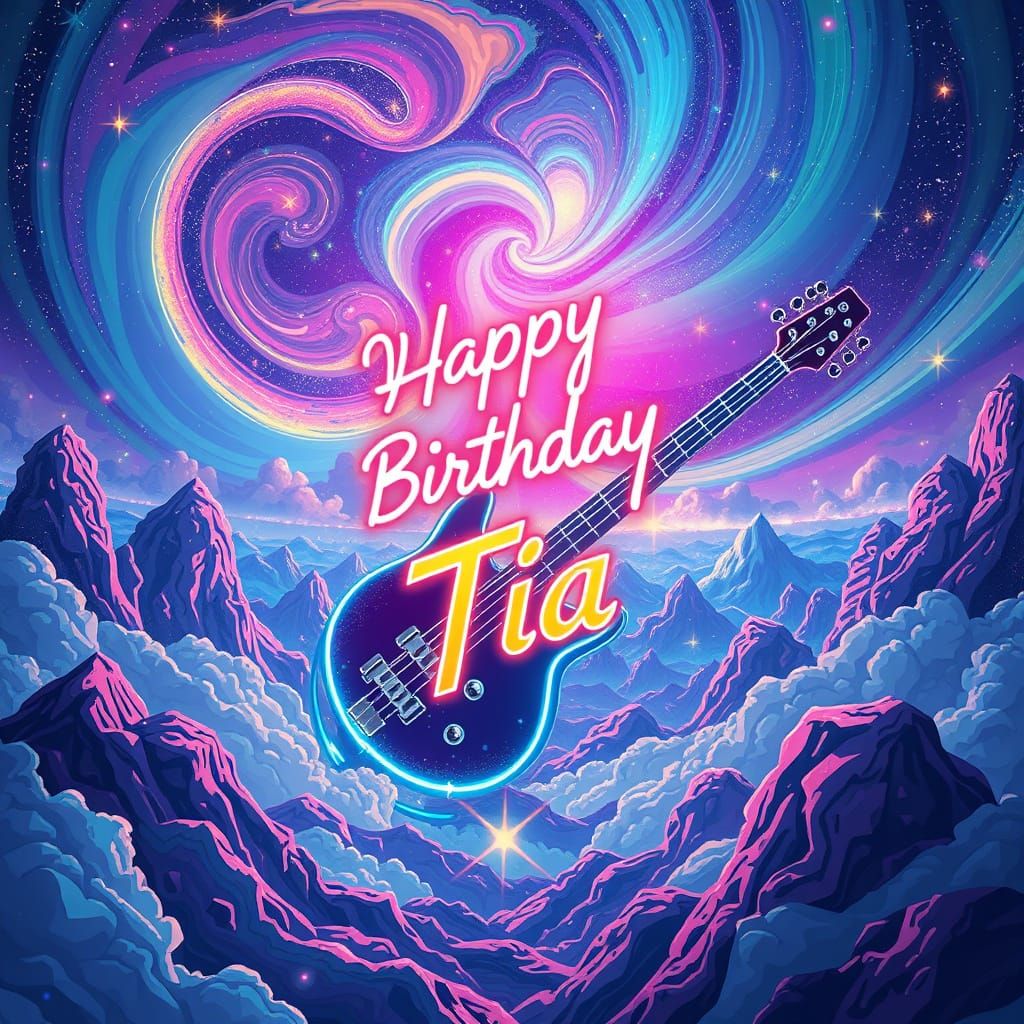 Cosmic Birthday Celebration in Anime Key Visual Style