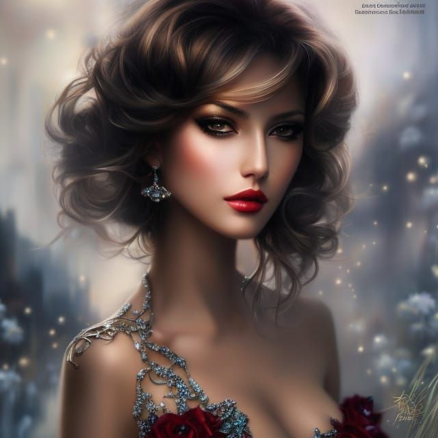 Dreamy Modern Girl Portrait in Fantasy Art Style