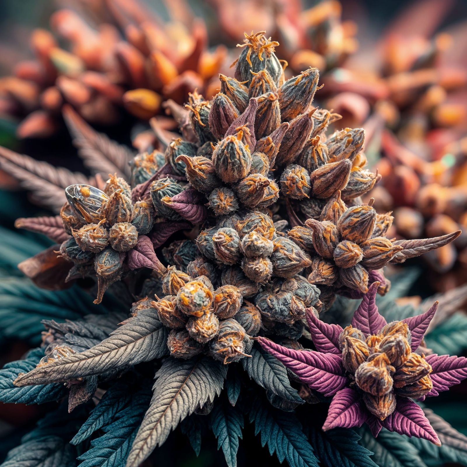 Colourful Weed Strains Mosaic Collage in Ultra HD