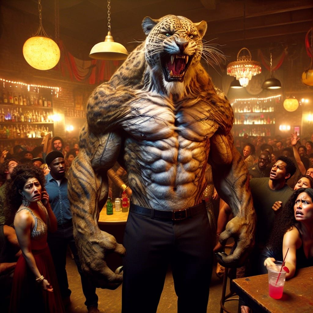 Fearsome Werejaguar Unleashes Fury in Nightclub