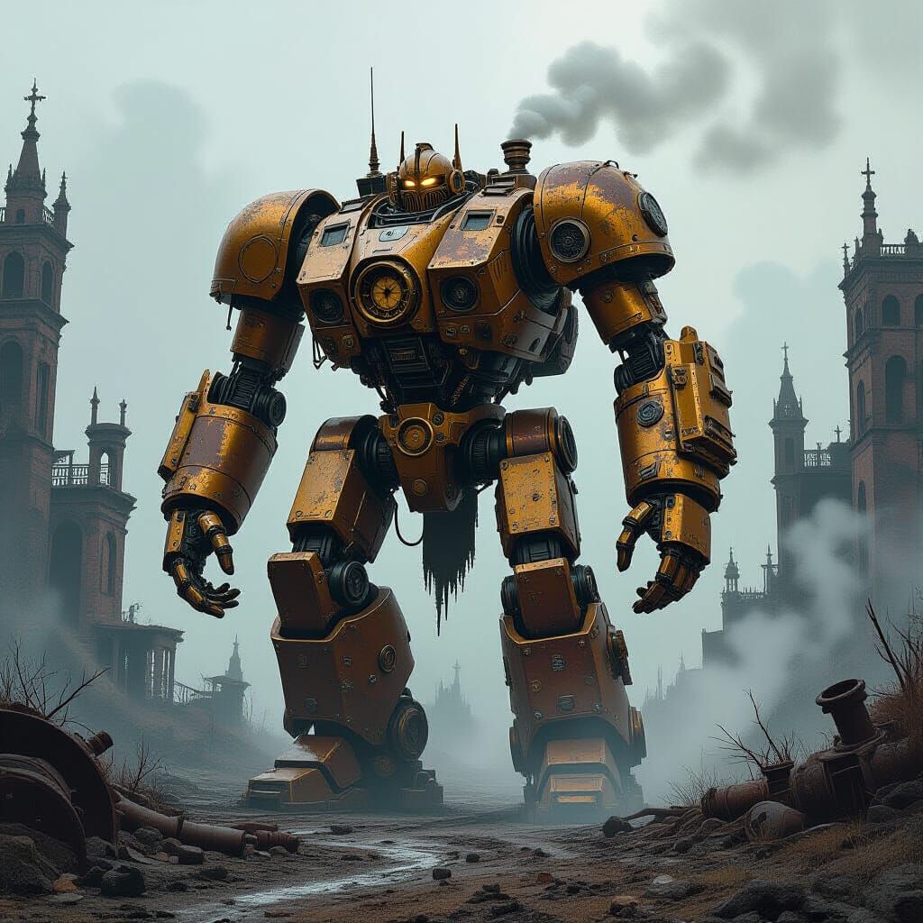 Steampunk Transformer Navigates Wasteland in Industrial Styl...
