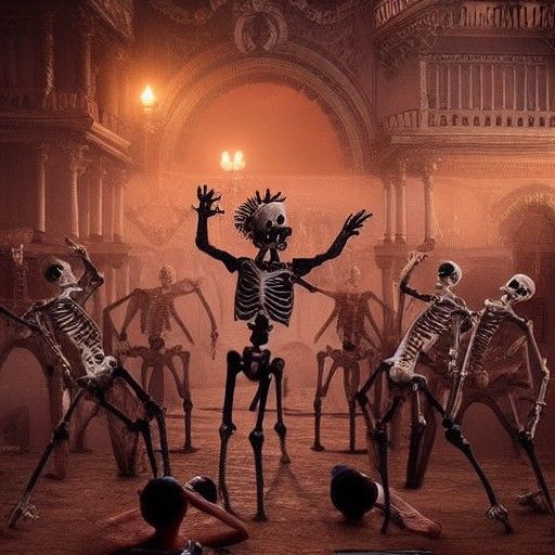 Epic Skeleton Dance Party in Digital Matte Painting